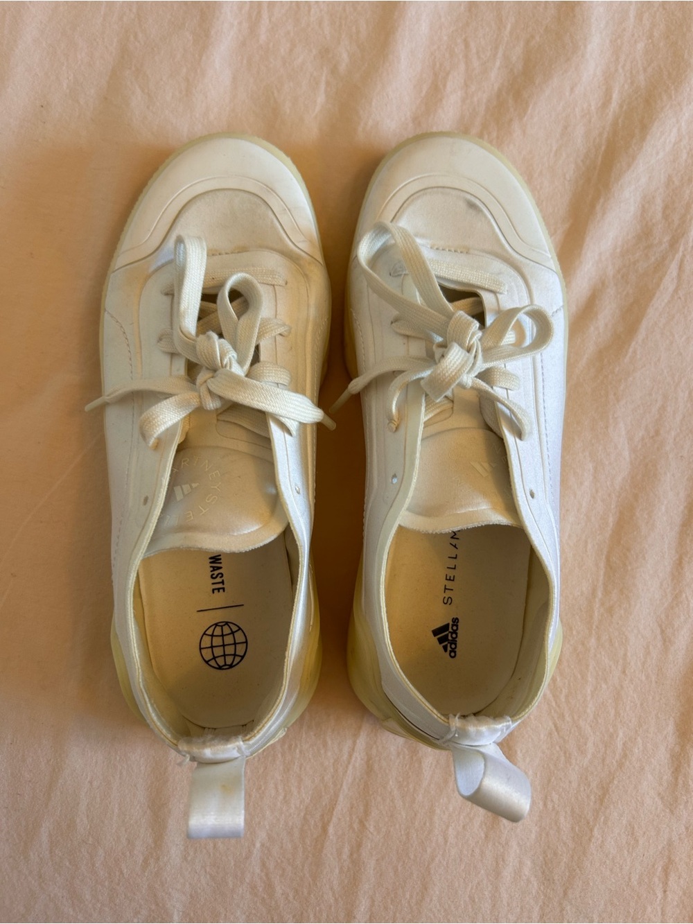 Adidas by Stella McCartney White Sneakers with Cream Accents